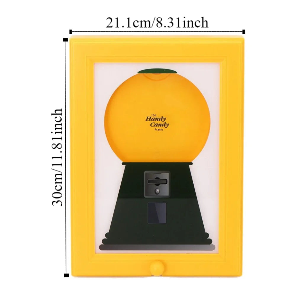 Creative Candy Dispenser Picture Frame Easy Restock Moisture-Proof Hanging Handy Candy Frame Rotating Dust-Proof