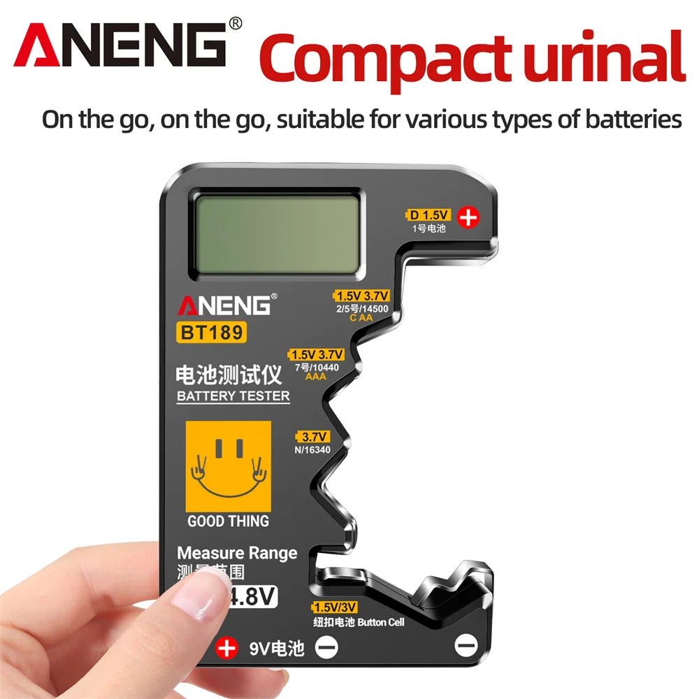 ANENG BT189 Universal Battery Tester 9V AA AAA Button Cell Battery Tester Detectors LCD Battery Indicator Gauge Checker  Tools