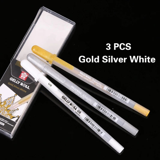 Japan Sakura Gel Pen Set 3D Jelly Pen Basis/Bright/Highlight/Souffle/Glaze Drawing Pens Gel Ink Glitter Decoration Stationary
